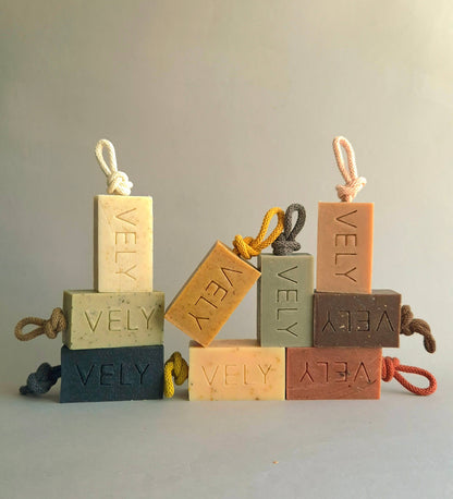 Natural Handmade Soap On A Rope "Orange Kiss"