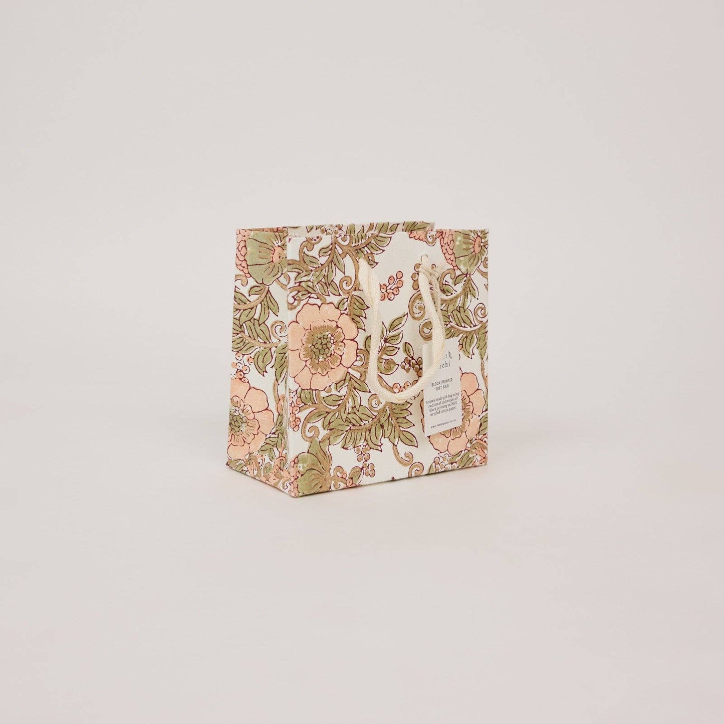 Hand Block Printed Gift Bags (Small) - Terracotta Collection