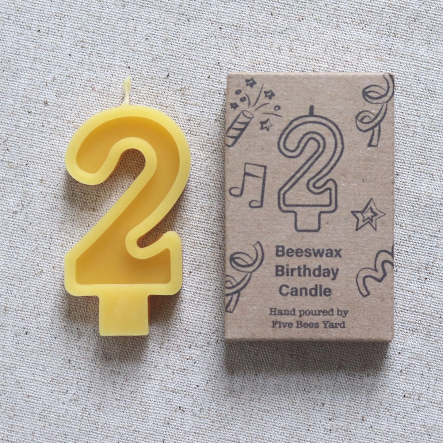 Beeswax Number Candles