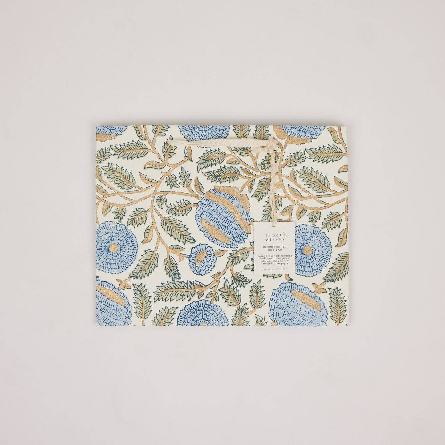 Hand Block Printed Gift Bags (Medium) - Blue Stone Collection