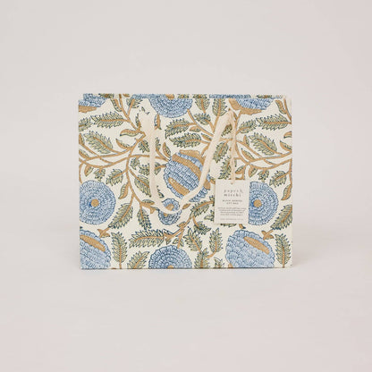 Hand Block Printed Gift Bags (Medium) - Blue Stone Collection