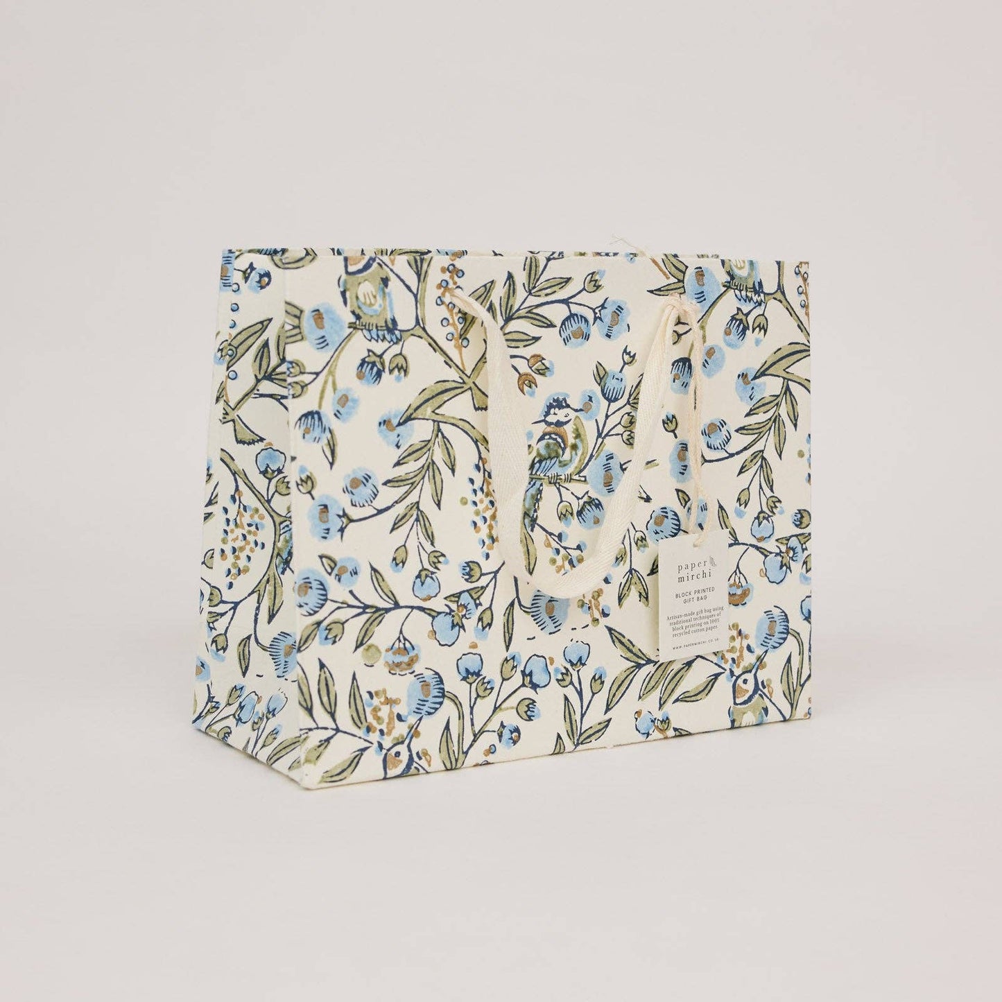 Hand Block Printed Gift Bags (Medium) - Blue Stone Collection