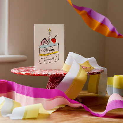 Make A Wish (Birthday Cake) Greetings Card: Candy Pink
