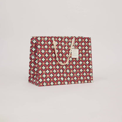 Block Printed Gift Bags (Large) - Traditional Christmas