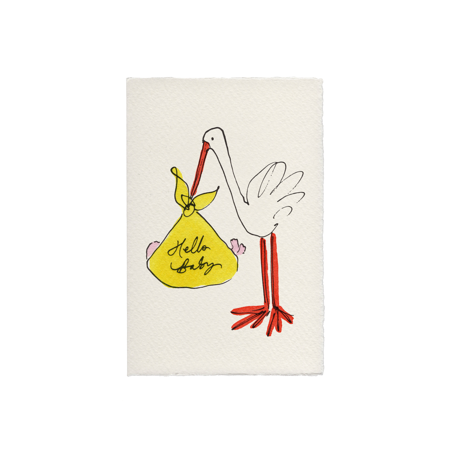Hello Baby (Stork): Brown & Green