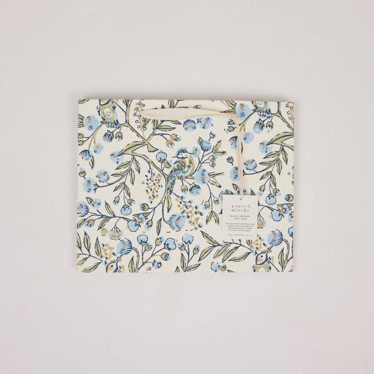 Hand Block Printed Gift Bags (Medium) - Blue Stone Collection