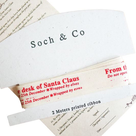 From the desk of Santa Claus Christmas ribbons