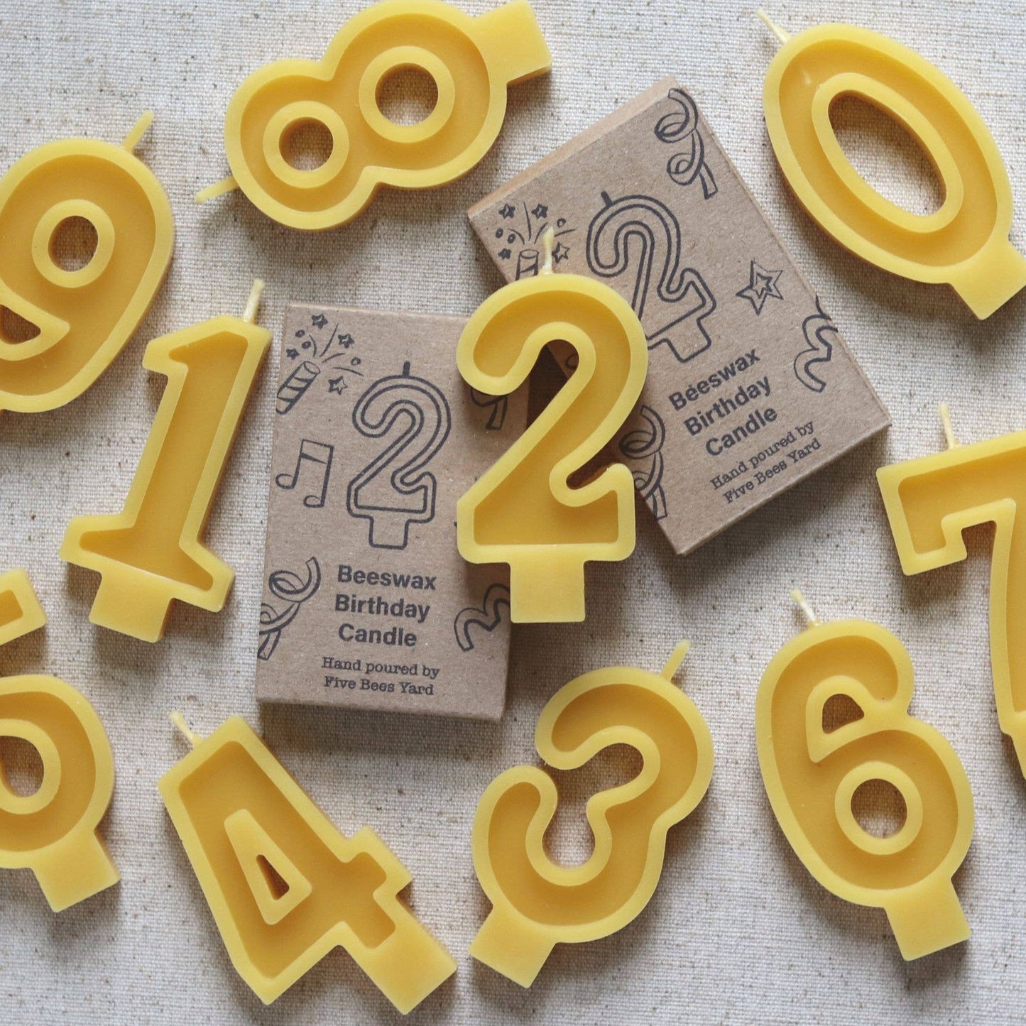 Birthday Candles Numbers | Beeswax Birthday Cake Candle: 0