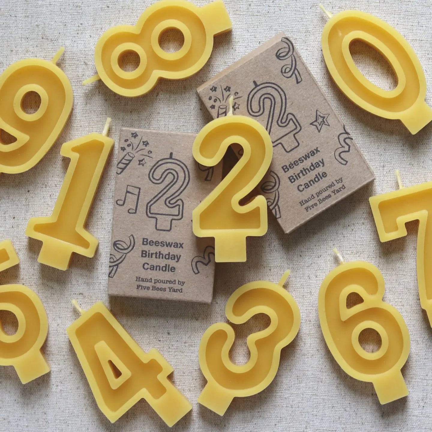 Beeswax Number Candles