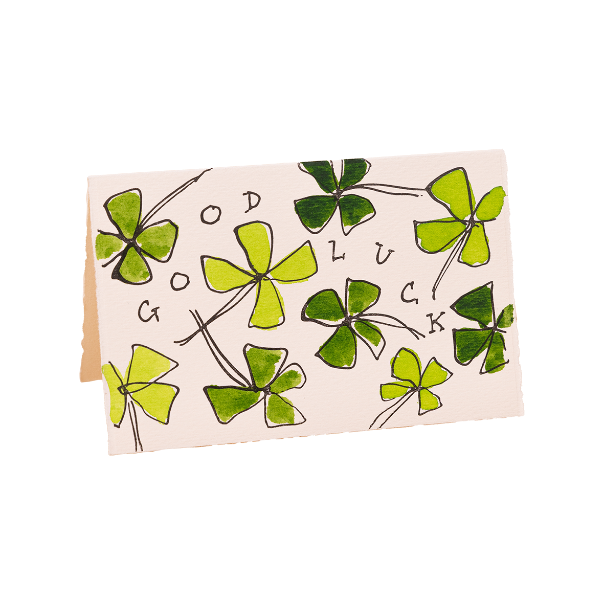 Good Luck Card (Four Leaf Clovers)