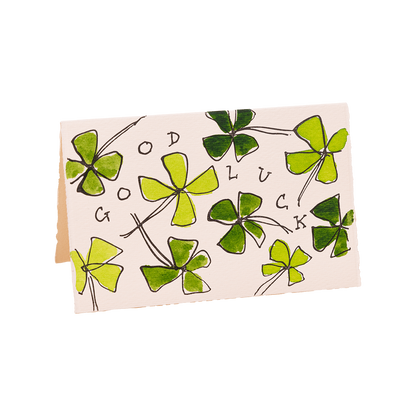 Good Luck Card (Four Leaf Clovers)