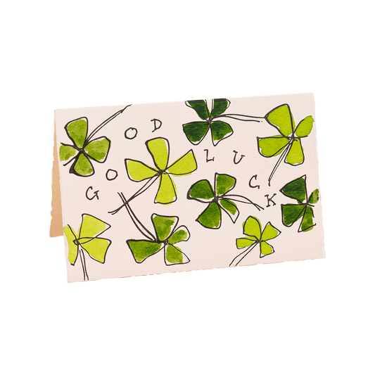 Good Luck Card (Four Leaf Clovers)