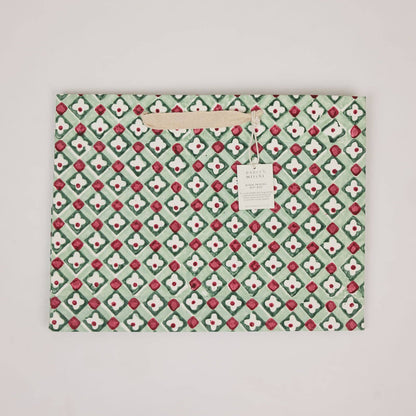 Block Printed Gift Bags (Large) - Traditional Christmas