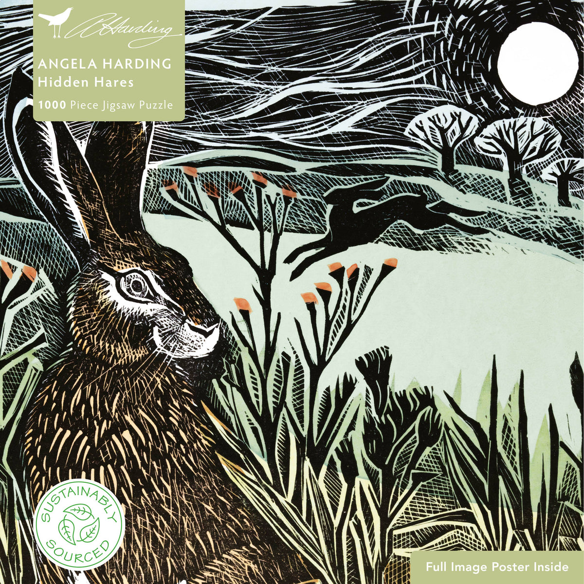 Adult Sustainable Jigsaw Puzzle Angela Harding / Hidden Hares / 1000 Piece Jigsaw Puzzles