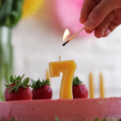 Beeswax Number Candles