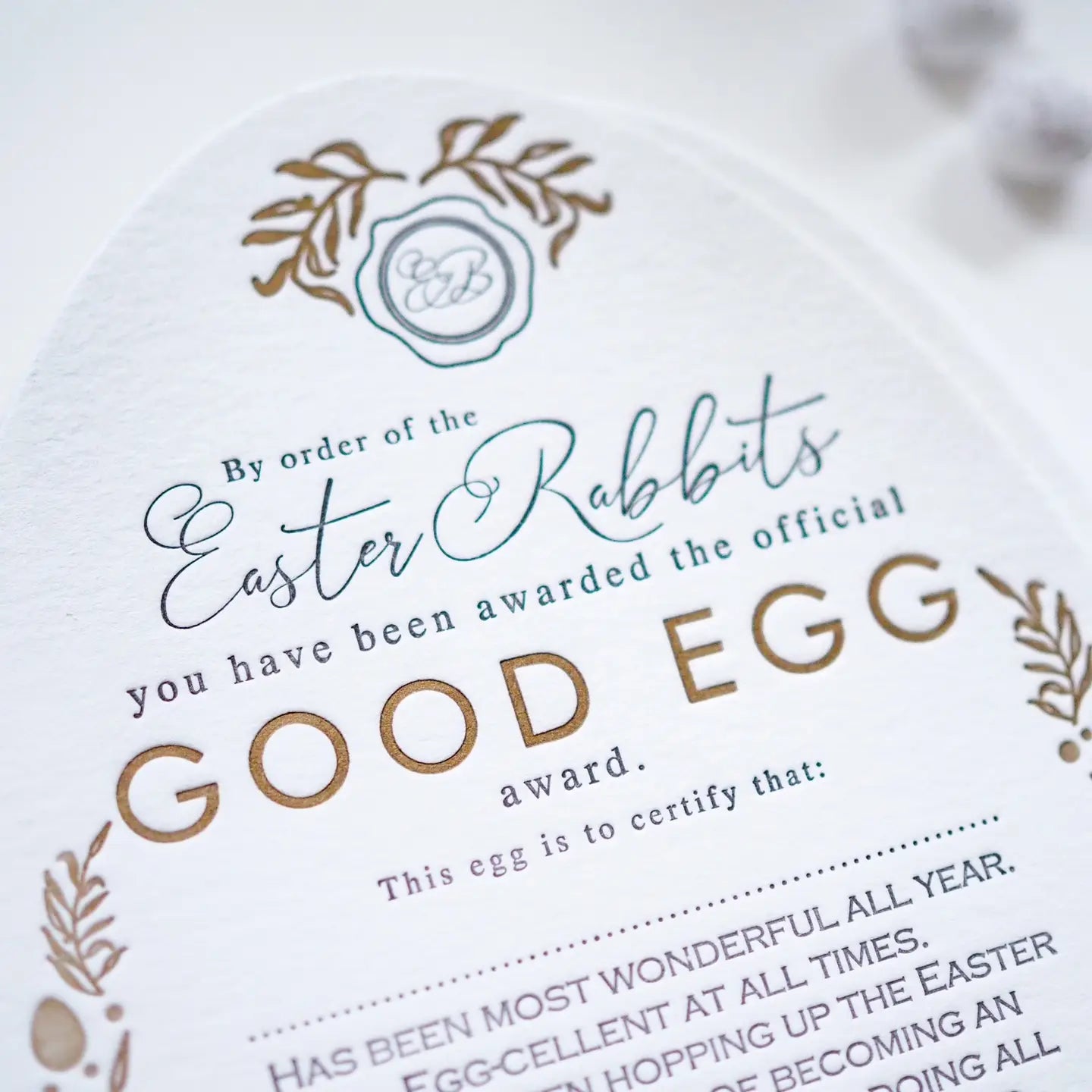 Good Egg Certificate