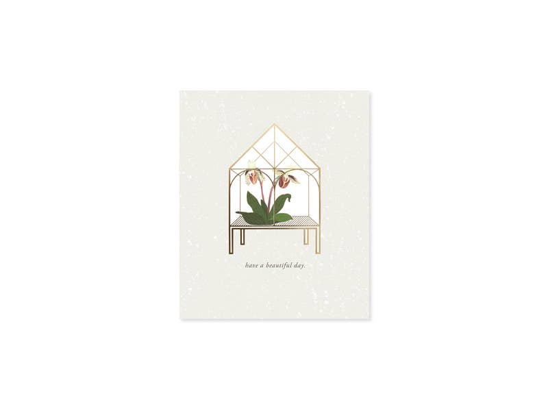Orchid in Greenhouse Pop-Up Card