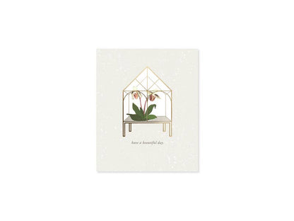 Orchid in Greenhouse Pop-Up Card