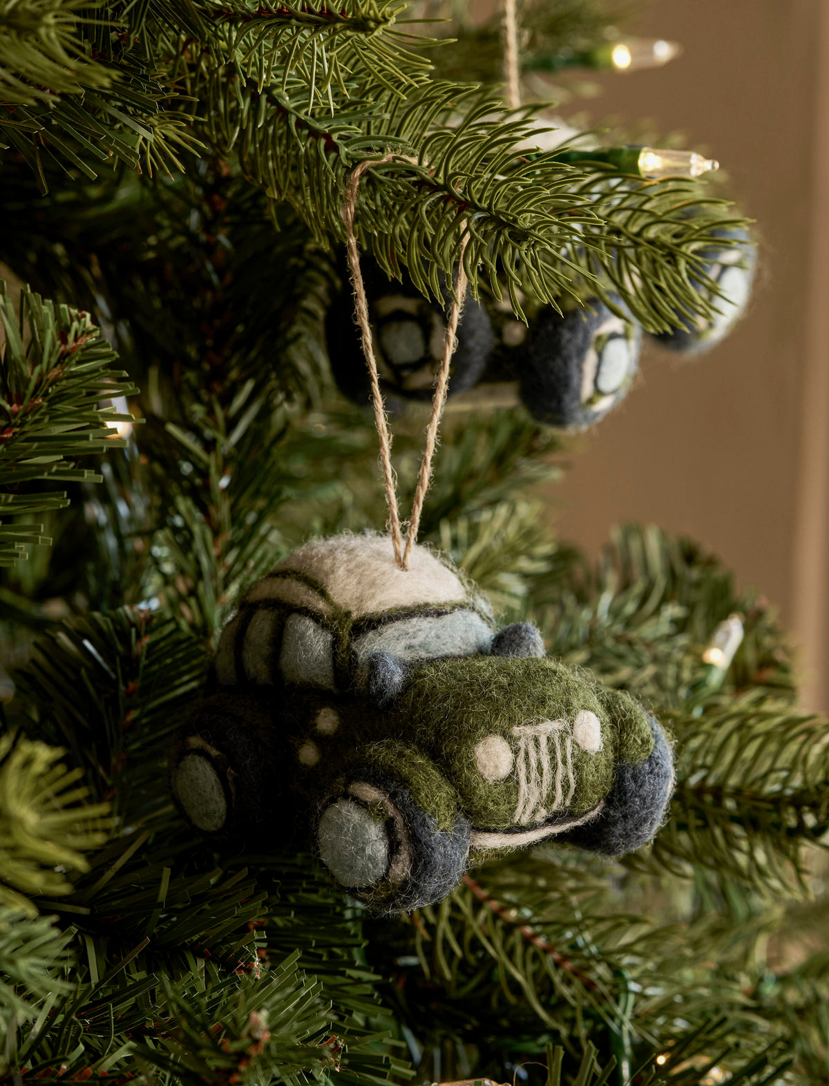 Southwold Christmas Country Car / Felt / Moss / Small