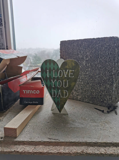 I Love You Dad Heart Greetings Card