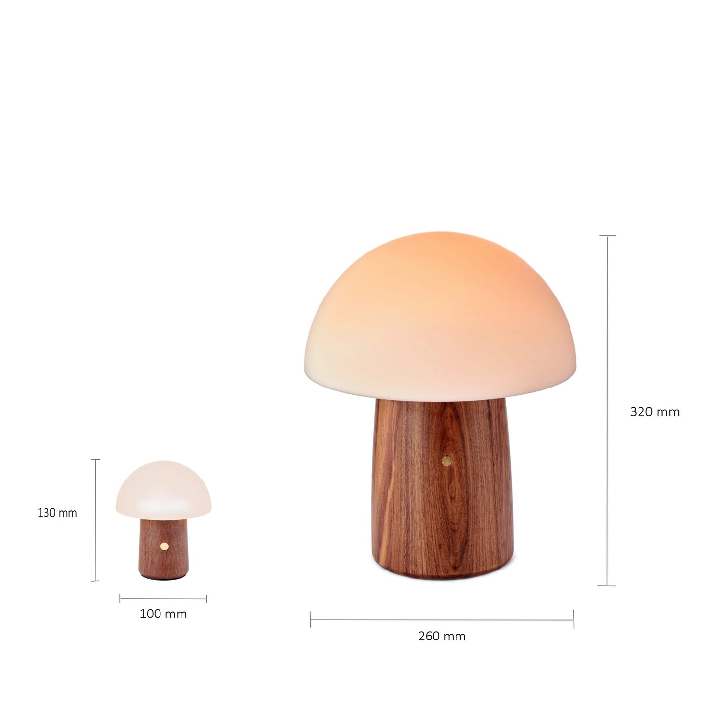 Alice Mushroom Lamp - Super Mini  - Walnut