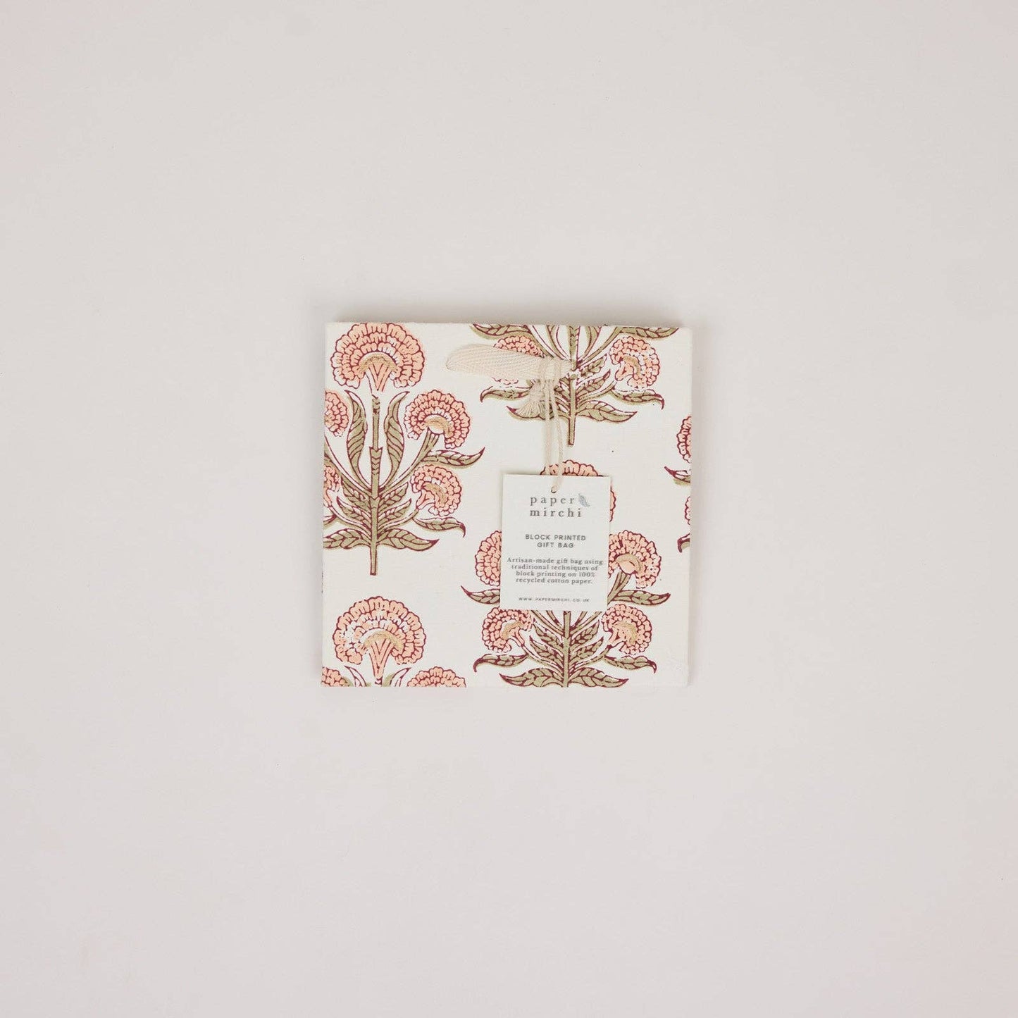 Hand Block Printed Gift Bags (Small) - Terracotta Collection