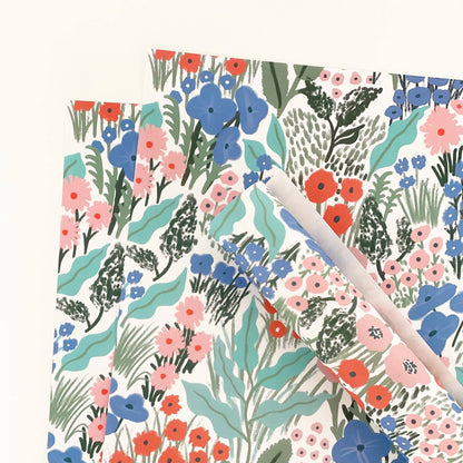 Blue Flower Meadow Recyclable Gift Wrap