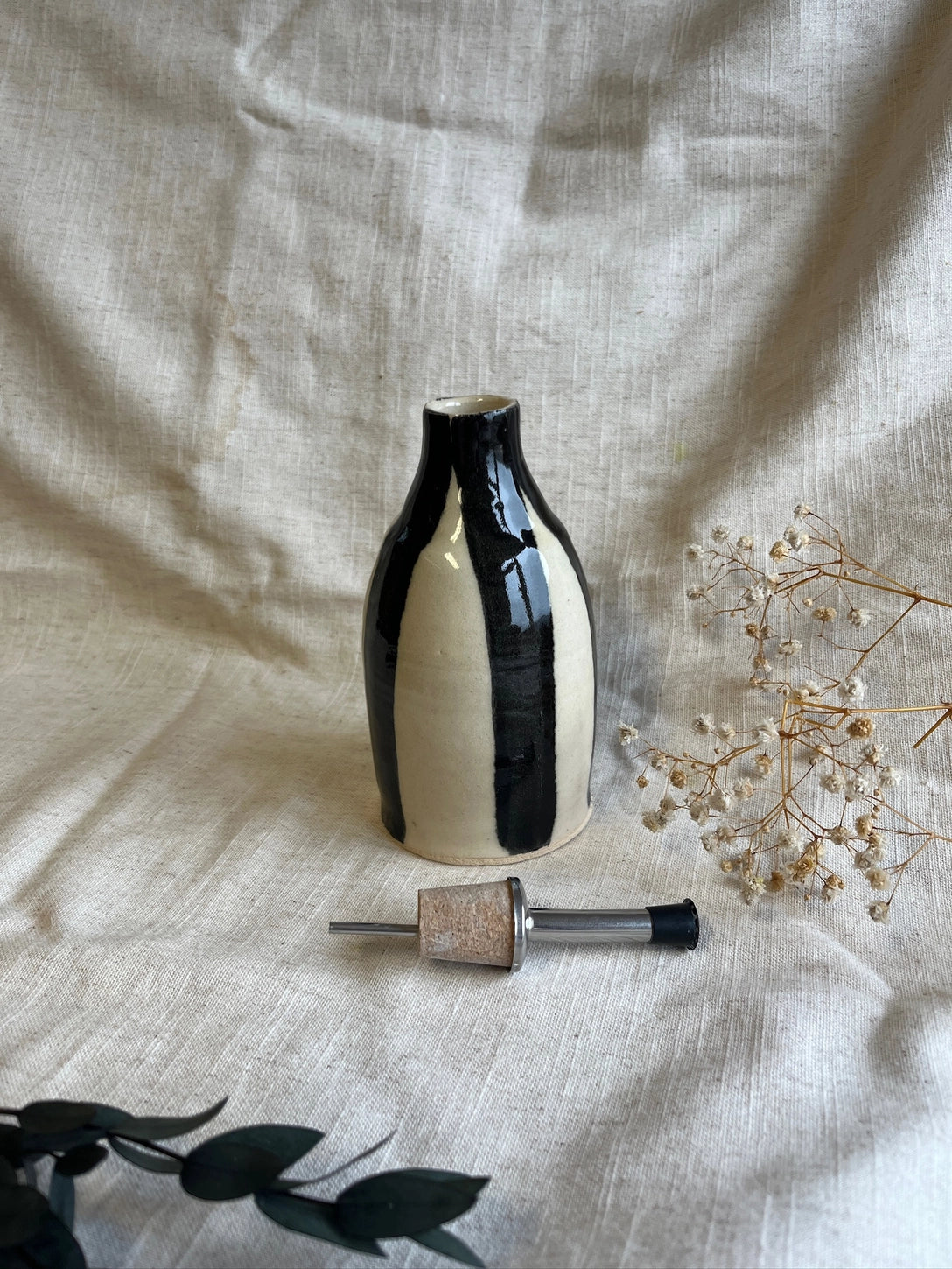 Stripe Ceramic Oil Bottle