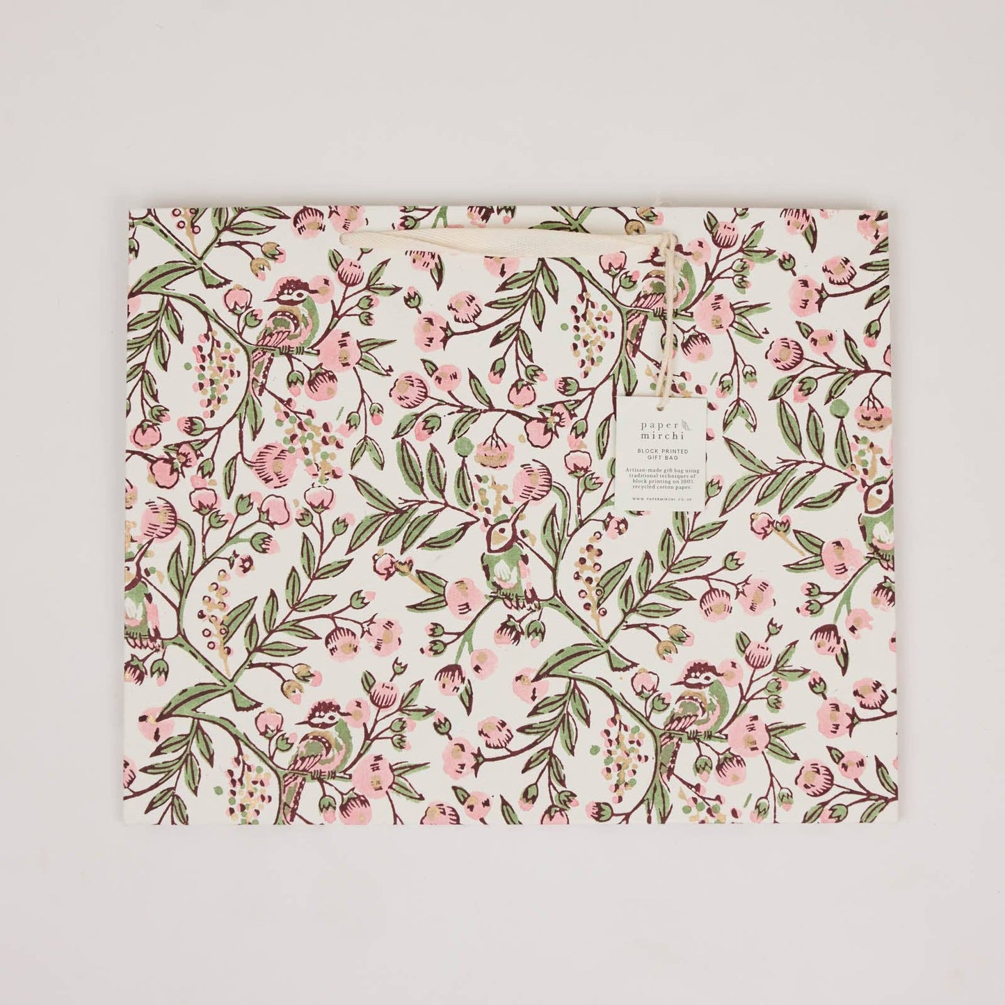 Hand Block Printed Gift Bags (Large) - Blush Refresh Collection