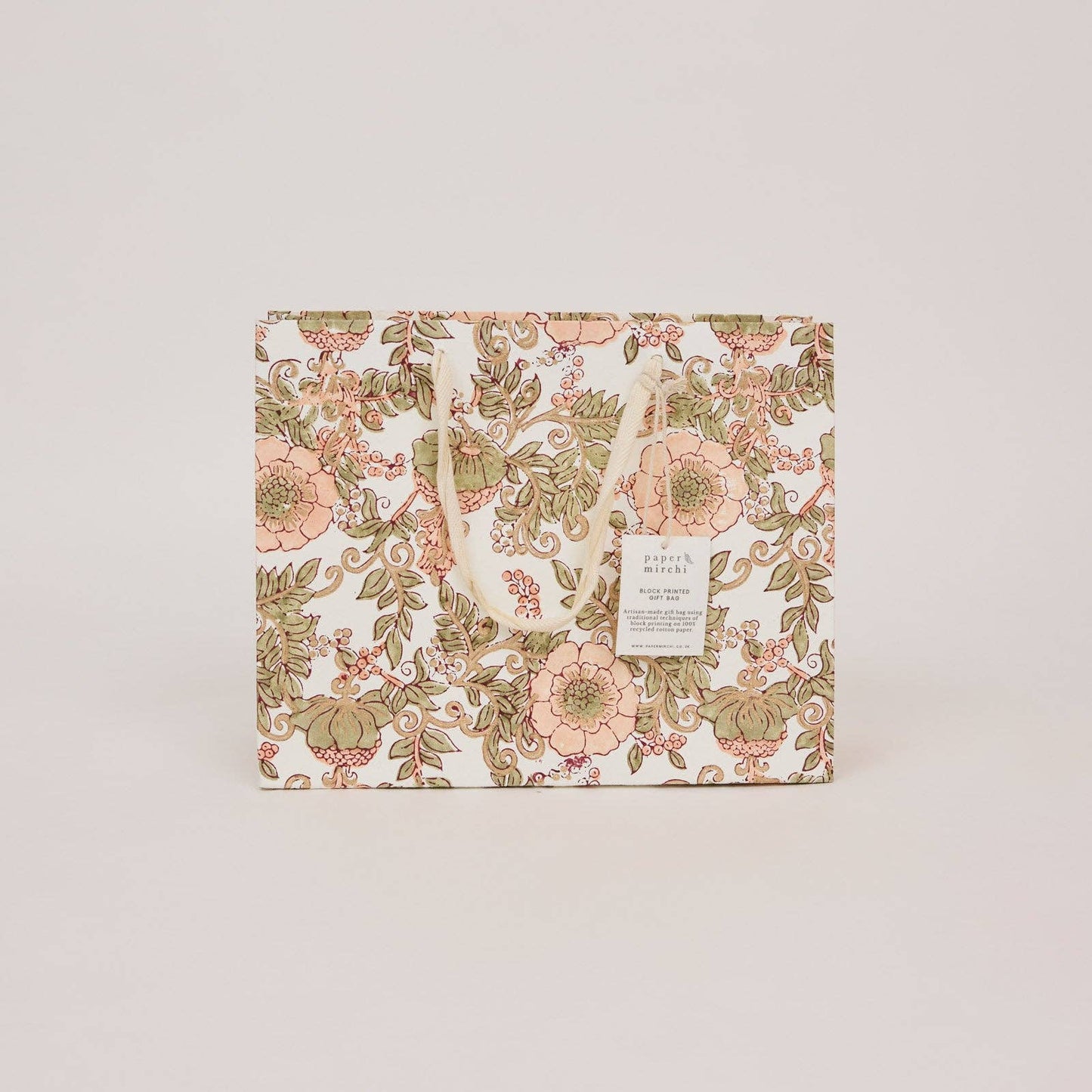 Hand Block Printed Gift Bags (Medium) - Terracotta Collection