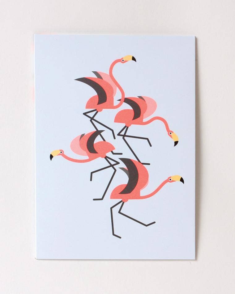 Go Wild Neon Flamingoes Pop-Up Card