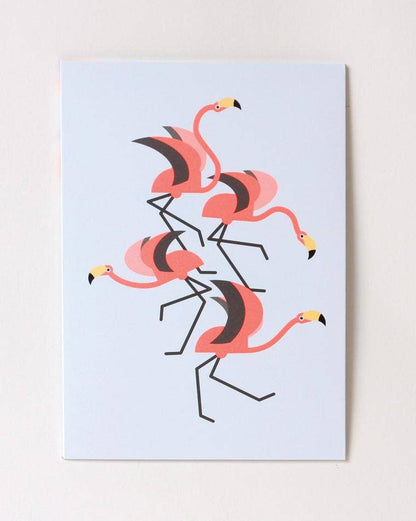 Go Wild Neon Flamingoes Pop-Up Card