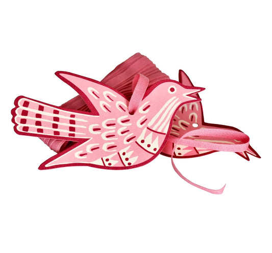 Cambridge Imprint 5 Fancy Songbird Gift Tags In Bramble