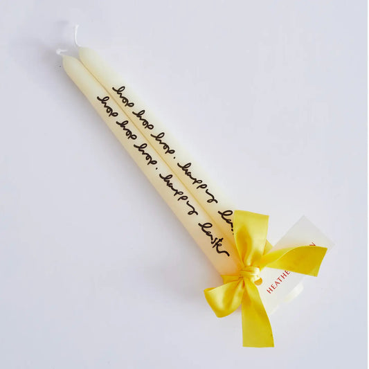 HE Pair of Taper Candles - Hop Hop Happy Easter