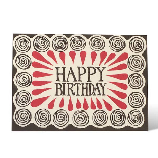 Card Happy Birthday Spirals