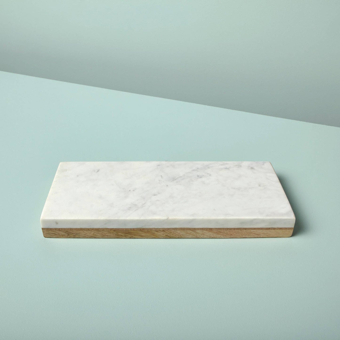 White Marble & Wood Reversible Rectangular Board, Small