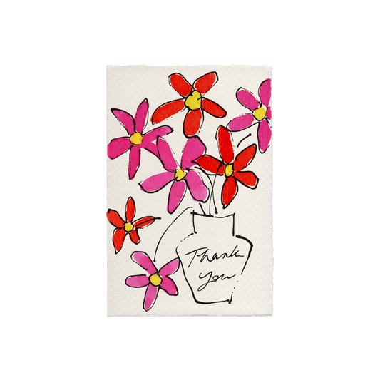 Thank You (Flowers Vase) Hand-Painted Card