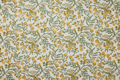 Block Printed Wrapping Paper Sheets - BP Song Birds Sunshine