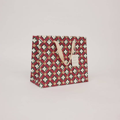 Block Printed Gift Bags (Medium) - Traditional Christmas