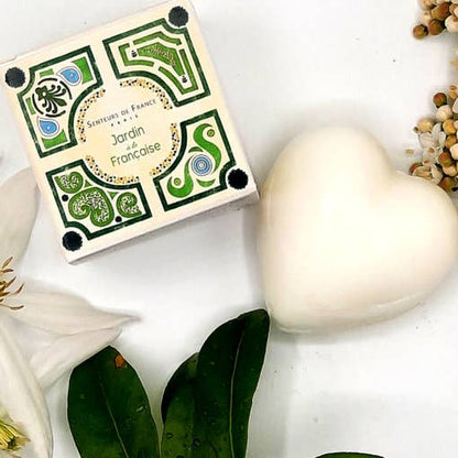 Lily of the Valley heart soap with a French garden theme