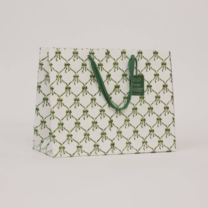 Block Printed Gift Bags (Large) - Holly Green
