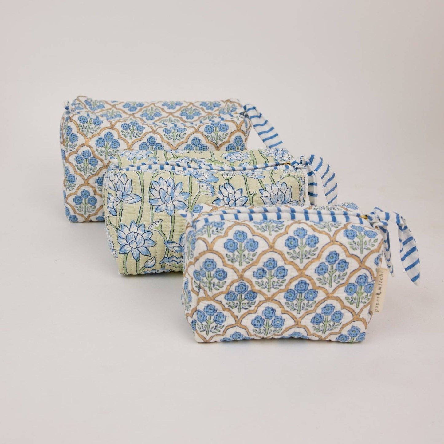 Organic Cotton Toiletry Bag (Medium) - Lotus Indigo