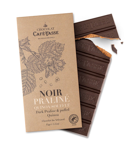 Cafe-Tasse Chocolate Bar 85g Dark chocolate with hazelnut praline and quinoa
