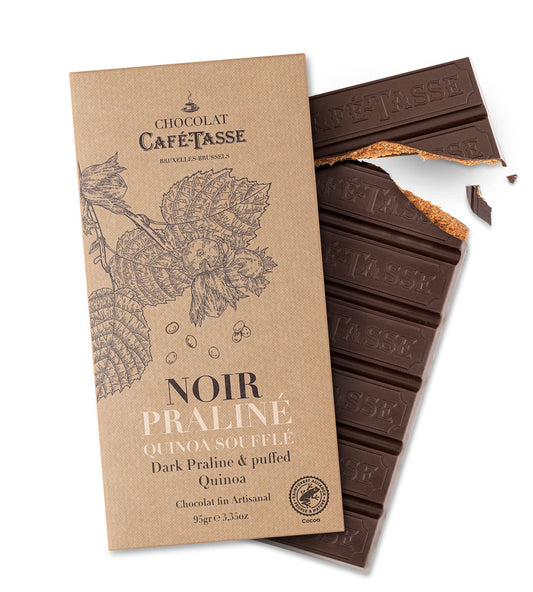Cafe-Tasse Chocolate Bar 85g Dark chocolate with hazelnut praline and quinoa