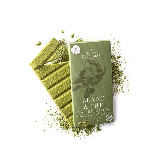 Cafe-Tasse Chocolate Bar 85g 
White Chocolate & Japanese Matcha Tea