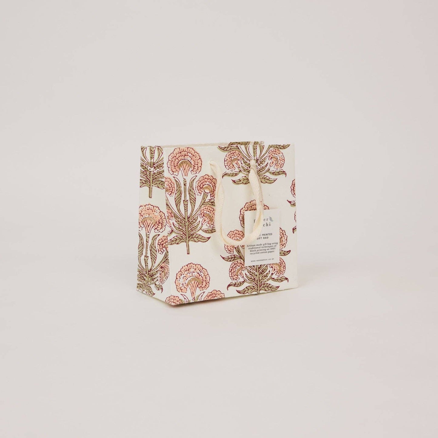 Hand Block Printed Gift Bags (Small) - Terracotta Collection