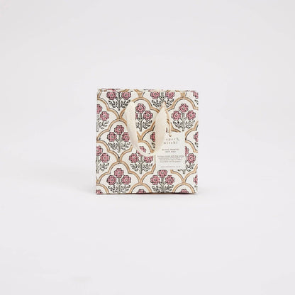 Hand Block Printed Gift Bags (Small) - Pink Earth Collection