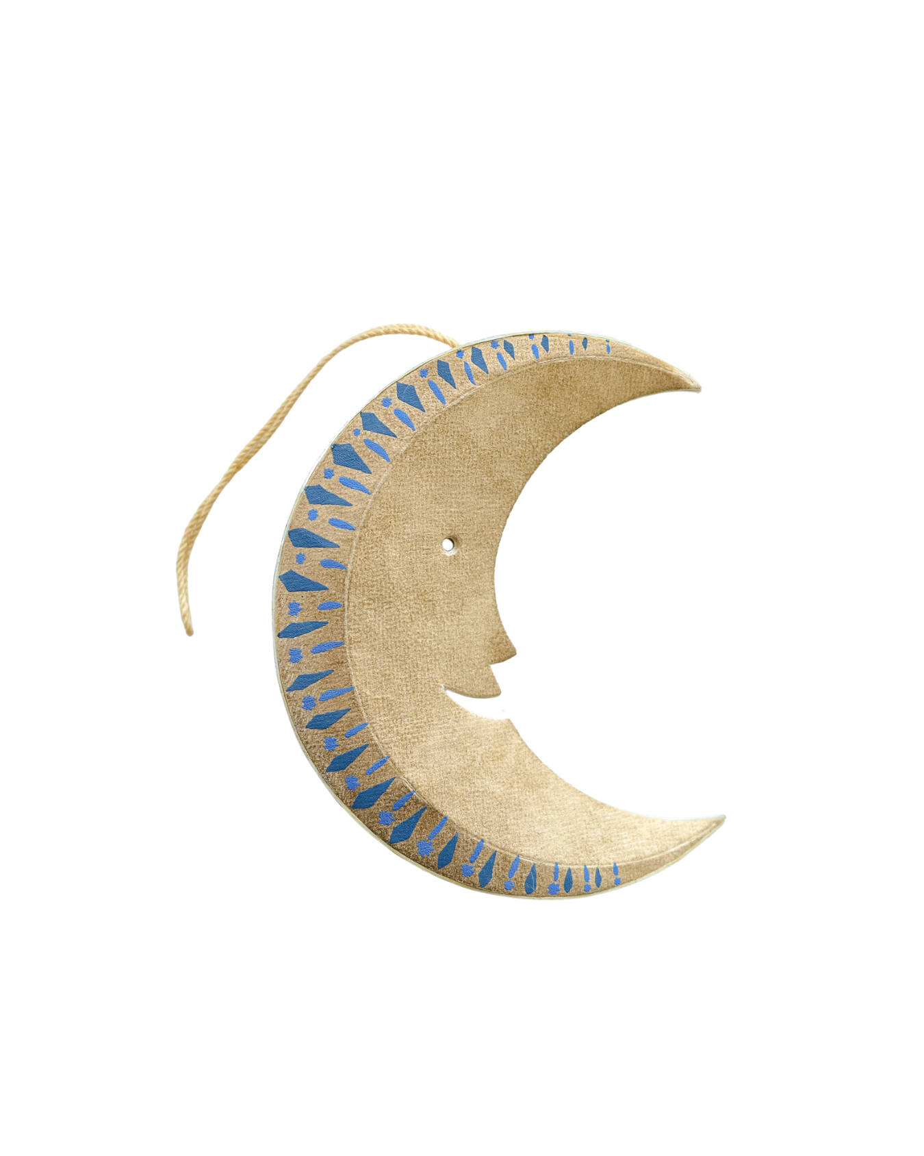 Golden  Man on the Moon Screen-Printed Board Decoration