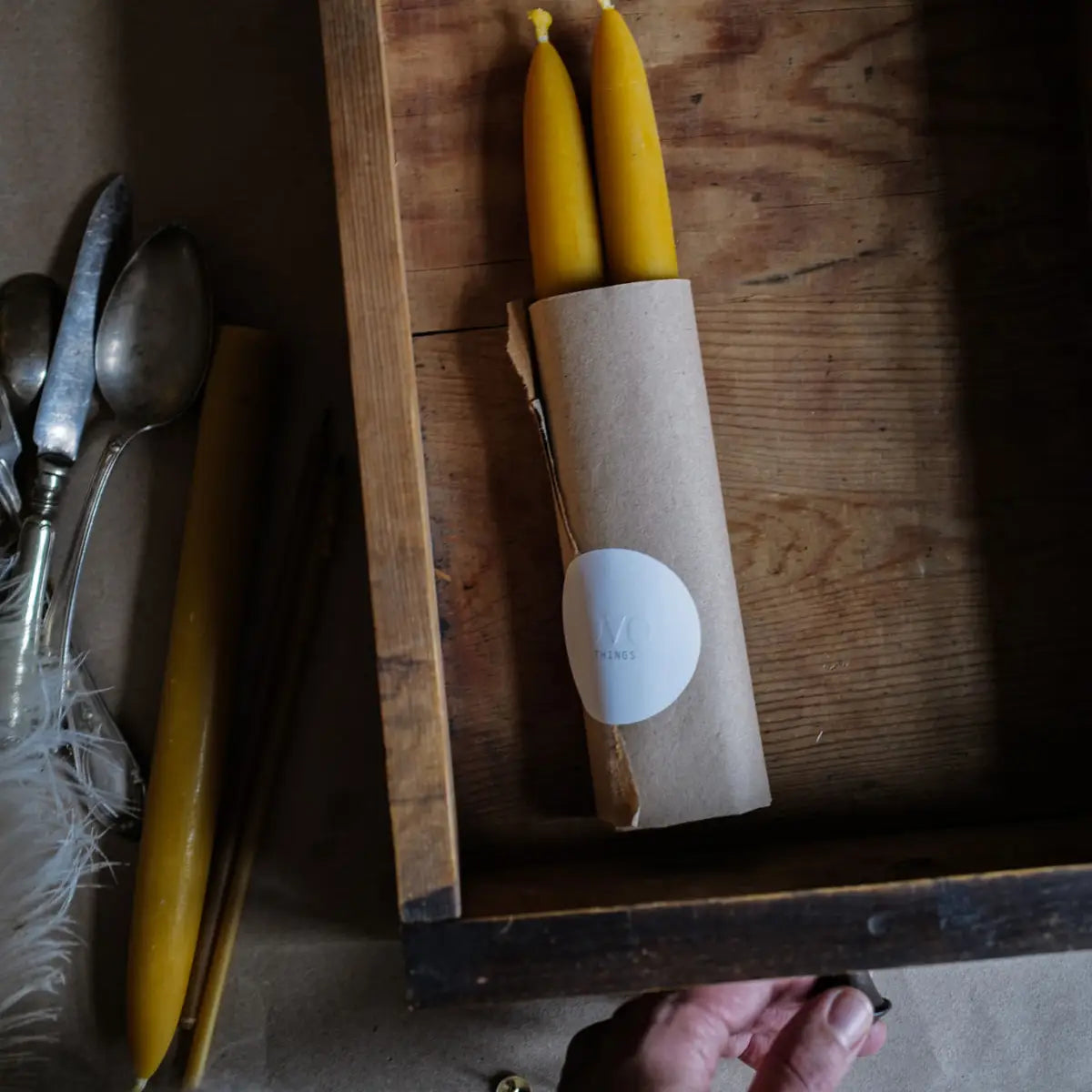 OVO Classic Beeswax Tapers, Set of 2
