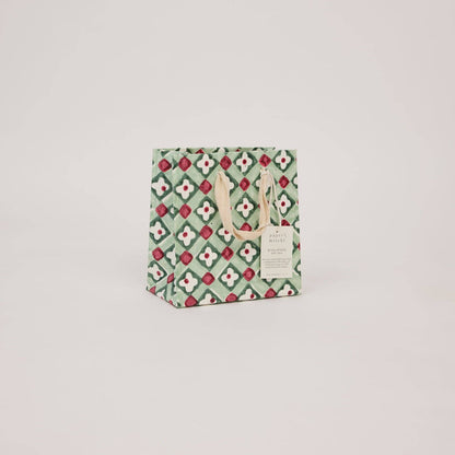 Block Printed Gift Bags (Small) - Traditional Christmas